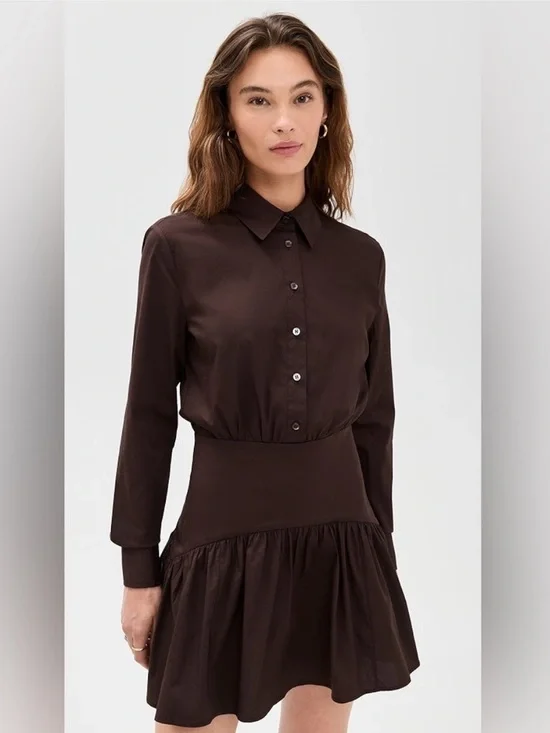 Staud Rocco Mini Dress in Earth Brown 2 - Picture 8 of 8